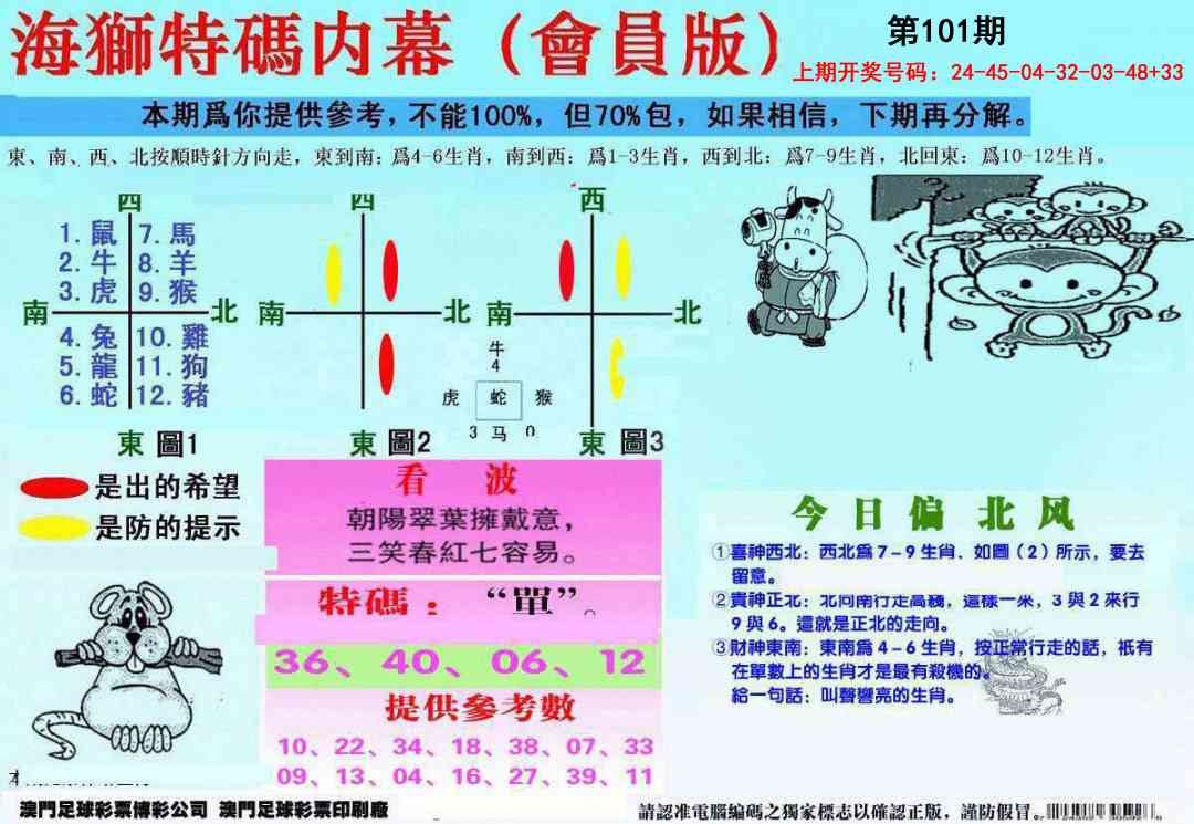 101期另版海狮特码内幕报[图]